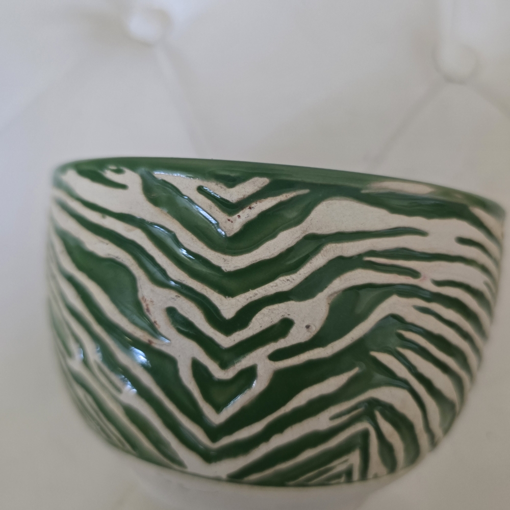 Opalhouse Green and Cream Ceramic Bowl